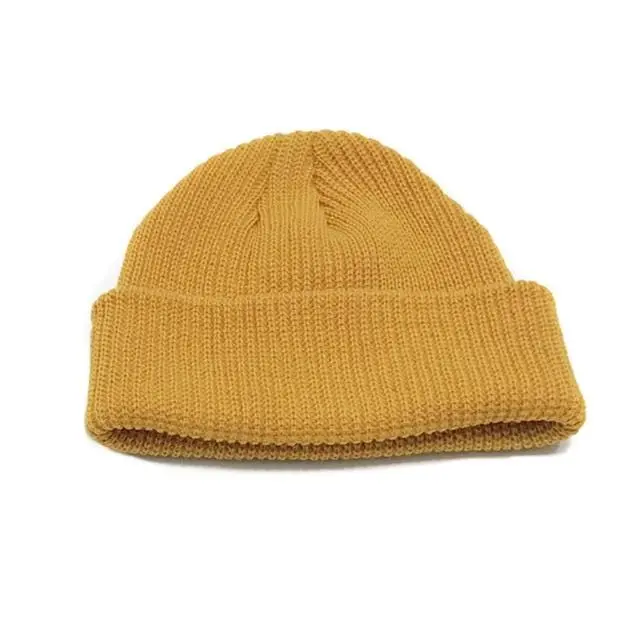 Men Knitted Hat Beanie Skullcap Sailor Cap Cuff Brimless Retro Navy Style Beanie Hat Tt@88 7