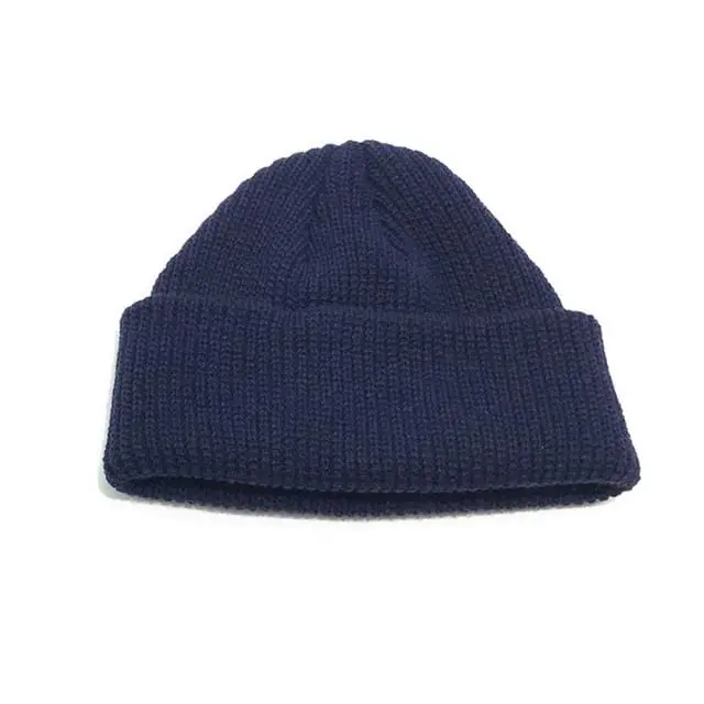 Men Knitted Hat Beanie Skullcap Sailor Cap Cuff Brimless Retro Navy Style Beanie Hat Tt@88 7