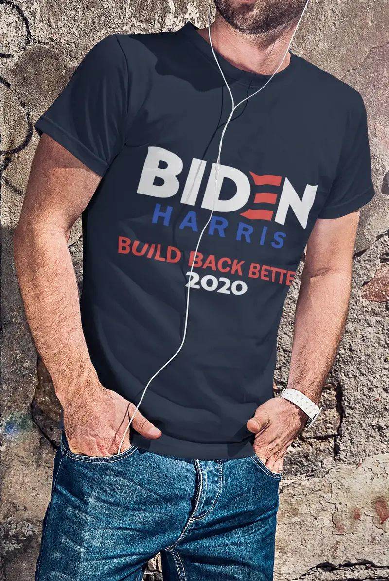 Men's Adult T-Shirt Joe Biden Harris 2020 Build Back Better Democrat Liberal Shirt 1