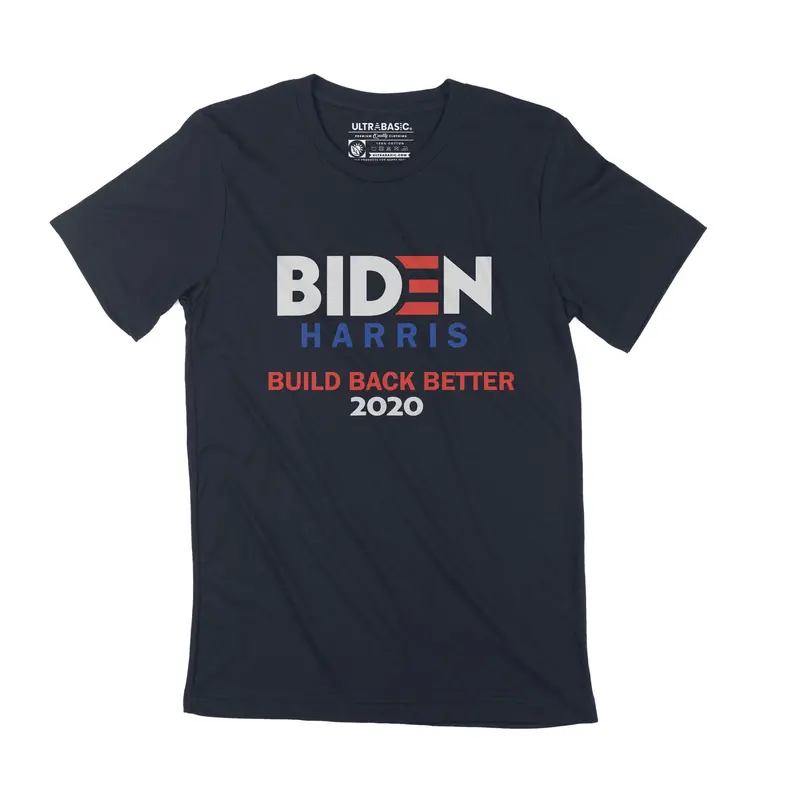 Men's Adult T-Shirt Joe Biden Harris 2020 Build Back Better Democrat Liberal Shirt 2