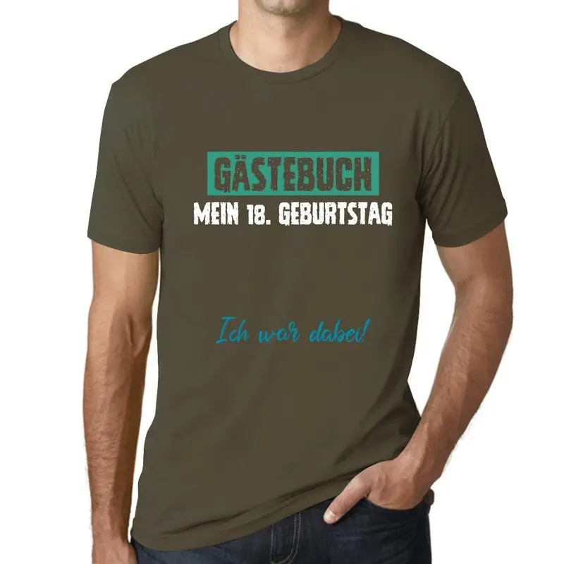 Men’S Graphic T-Shirt 18. Geburtstag 18 Jahre Mann Military Green Gift Idea 1
