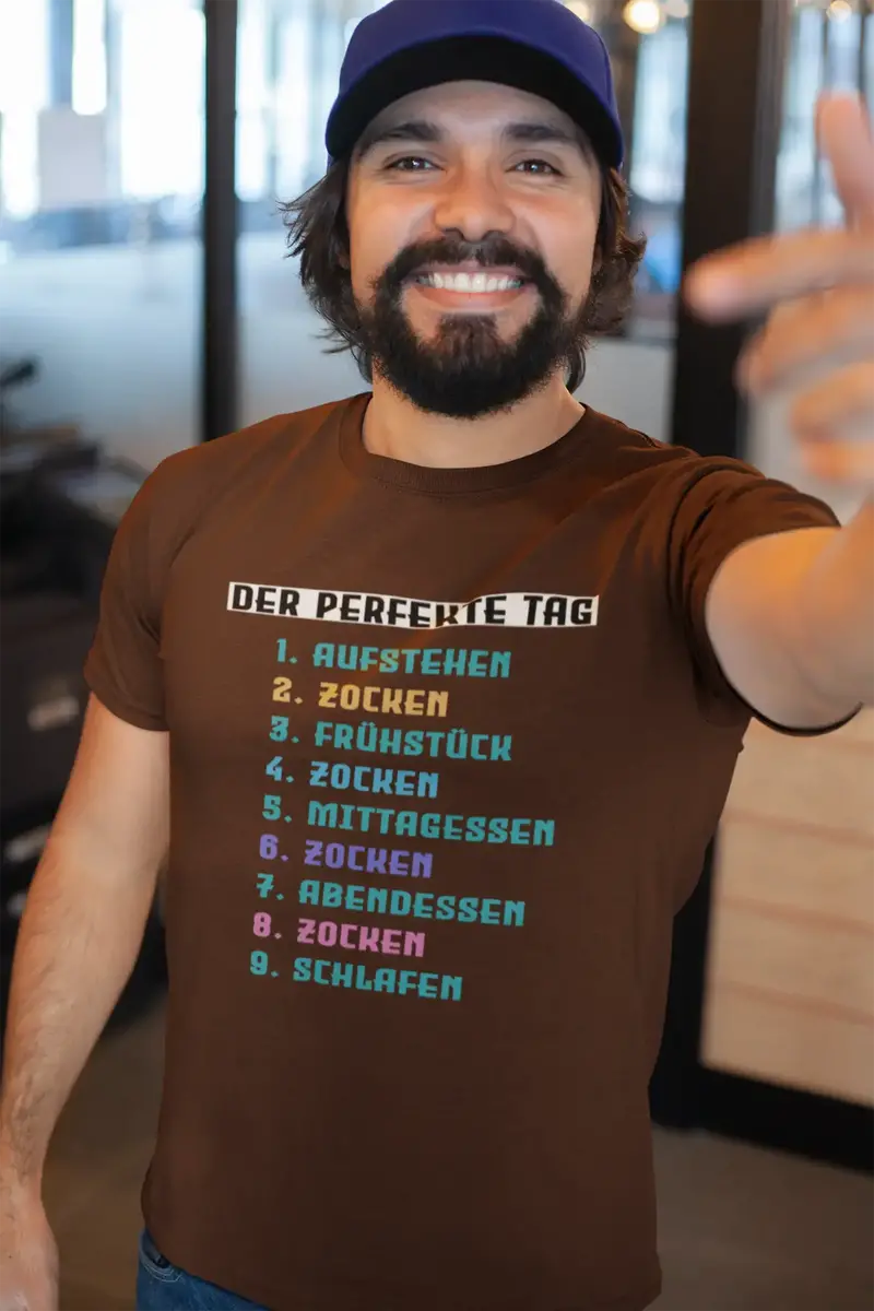Men’S Graphic T-Shirt Der Perfekte Tag Lustige Zocker Gamer Gaming Military Green Gift Idea 1
