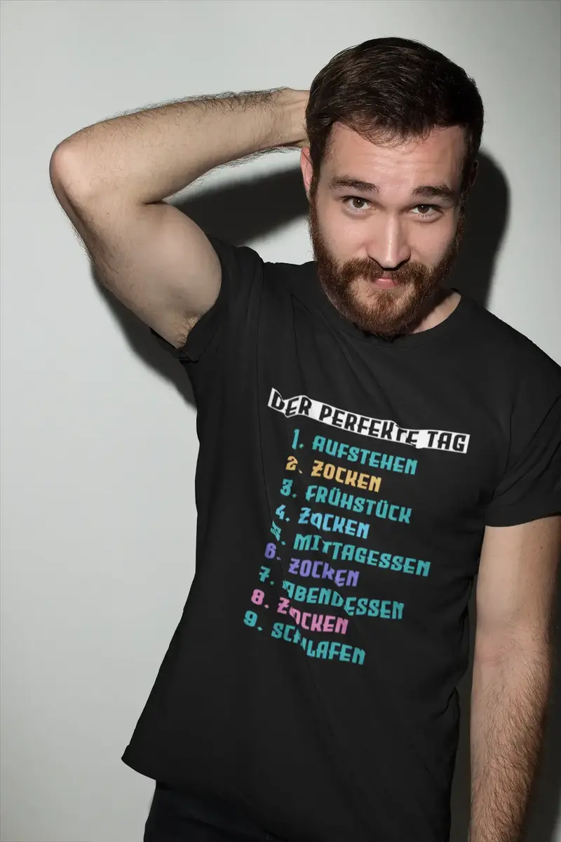 Men’S Graphic T-Shirt Der Perfekte Tag Lustige Zocker Gamer Gaming Military Green Gift Idea 3