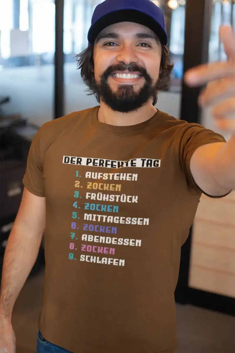 Men’S Graphic T-Shirt Der Perfekte Tag Lustige Zocker Gamer Gaming Military Green Gift Idea 5