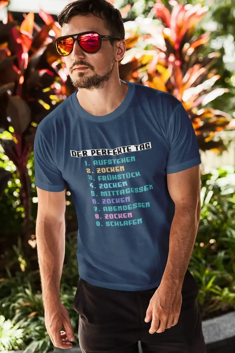 Men’S Graphic T-Shirt Der Perfekte Tag Lustige Zocker Gamer Gaming Military Green Gift Idea 6