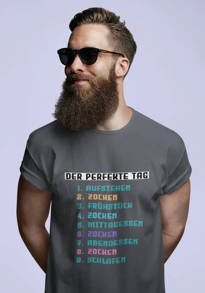 Men’S Graphic T-Shirt Der Perfekte Tag Lustige Zocker Gamer Gaming Military Green Gift Idea 7