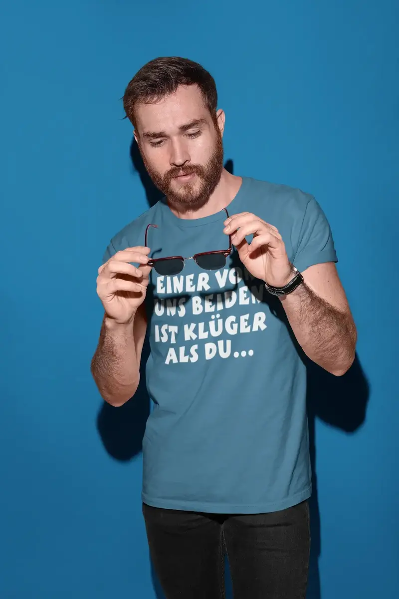 Men’S Graphic T-Shirt Einer Von Uns Beiden Ist Klüger Als Du Military Green Gift Idea 5