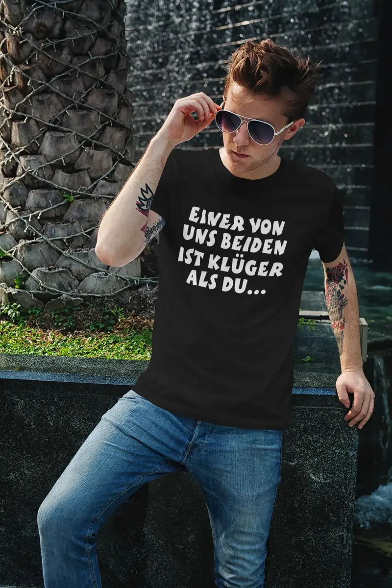 Men’S Graphic T-Shirt Einer Von Uns Beiden Ist Klüger Als Du Military Green Gift Idea 9
