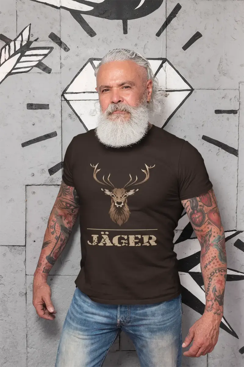 Men's Graphic T-Shirt Hirsch Jäger Idea Gift 1