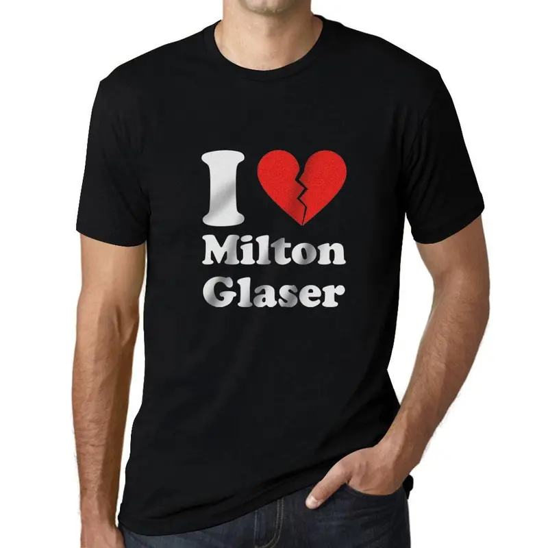 Men’S Graphic T-Shirt I Love Milton Glaser Broken Heart Deep Black Gift Idea 1