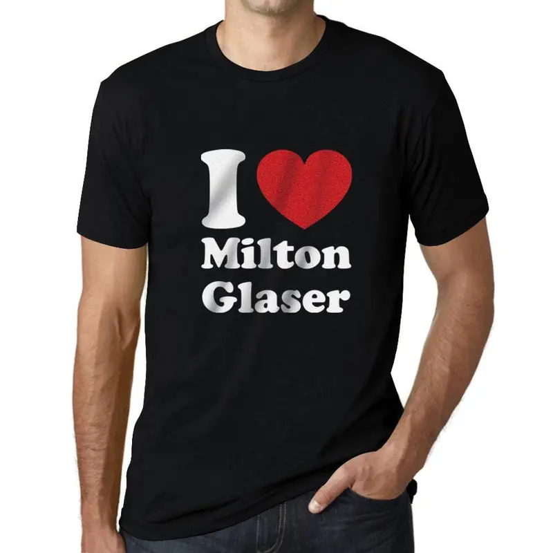 Men’S Graphic T-Shirt I Love Milton Glaser Deep Black Gift Idea 1