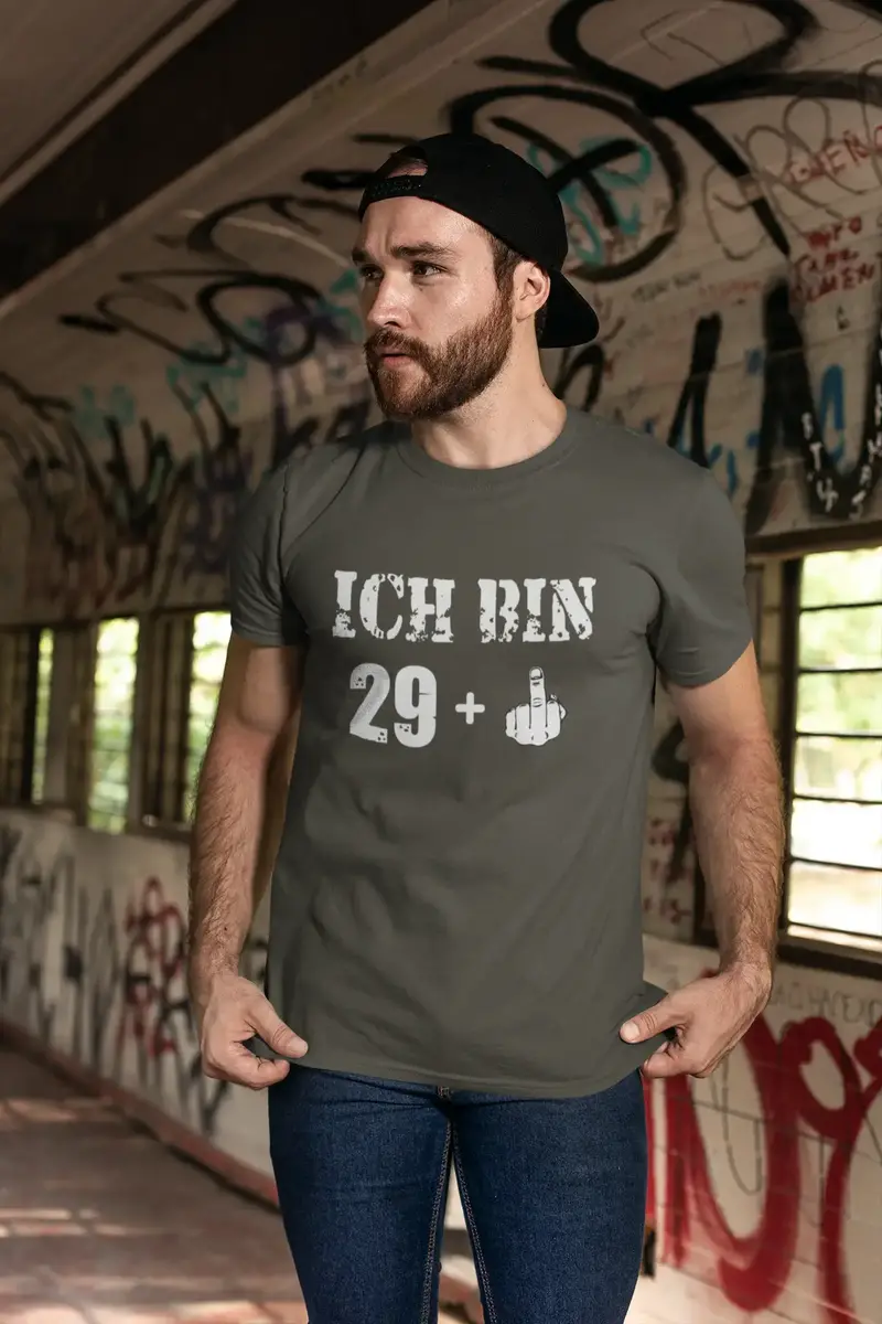Men's Graphic T-Shirt Ich Bin 29 Plus Mittelfinger Gift Idea 1
