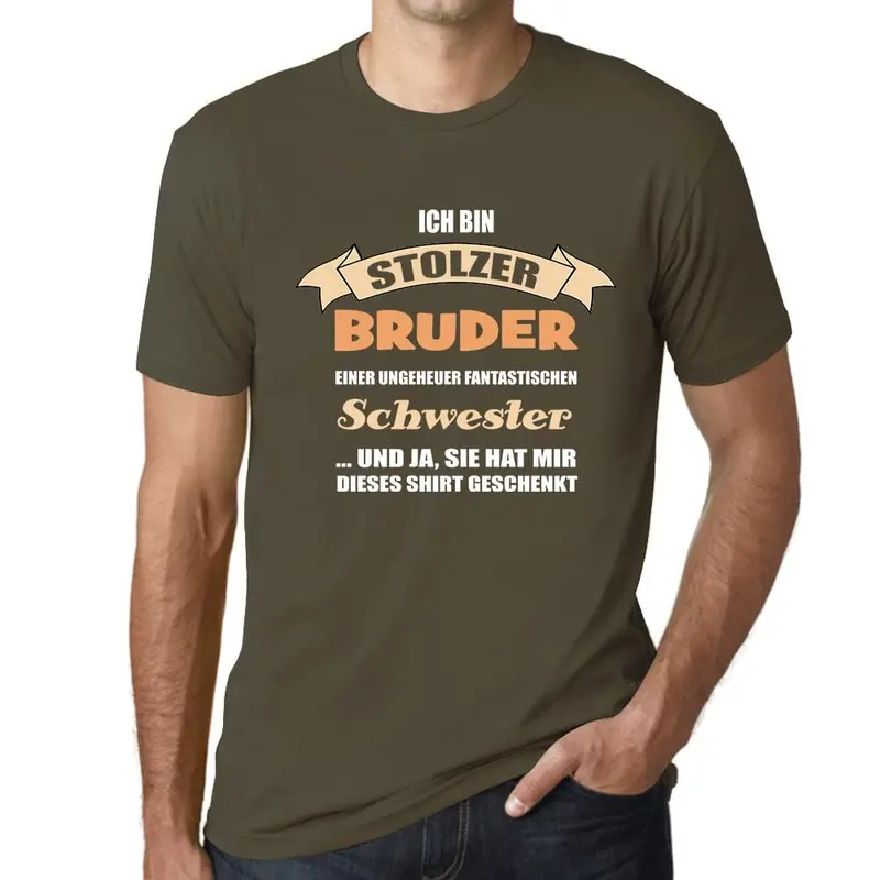 Men’S Graphic T-Shirt Ich Bin Stolzer Bruder - Bruder Und Onkel Military Green Gift Idea 1