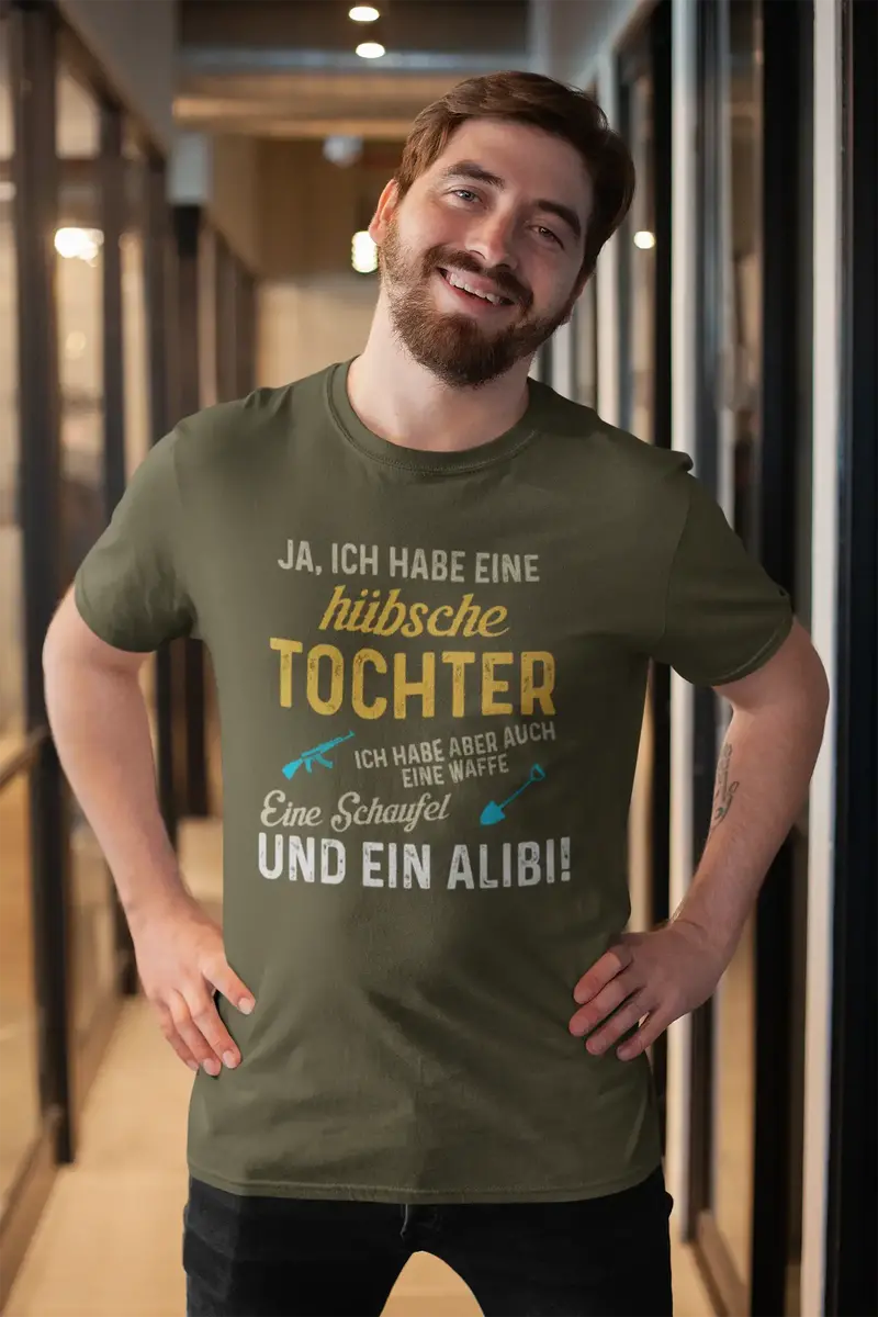 Men’S Graphic T-Shirt Ich Habe Eine Hübsche Tochter Gift Idea 1
