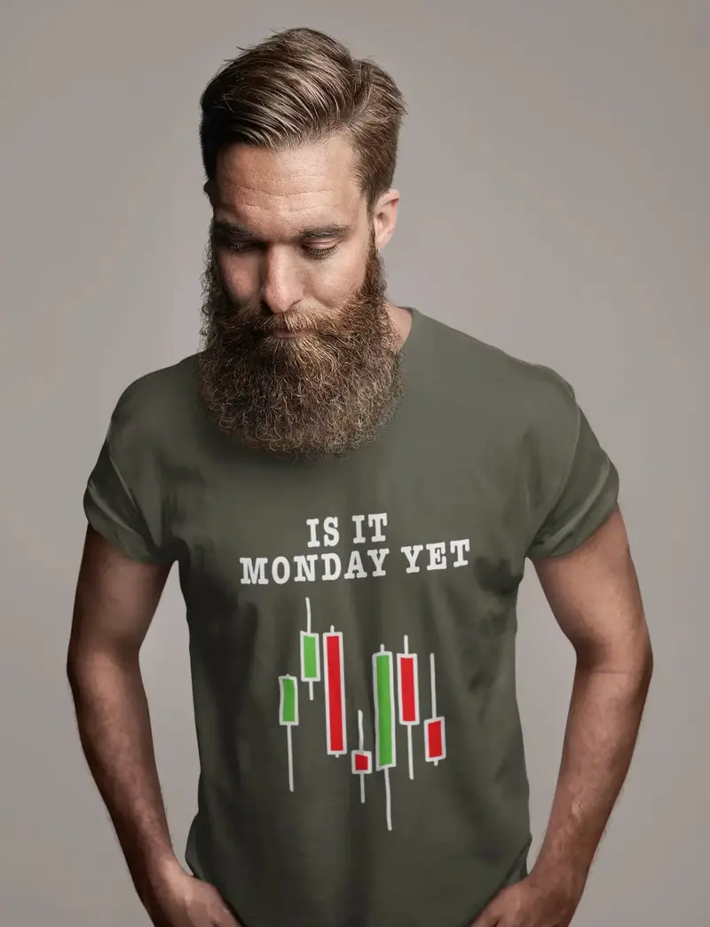 Men’S Graphic T-Shirt Is It Monday Yet Stock Market Traders Aqua Gift Idea 1