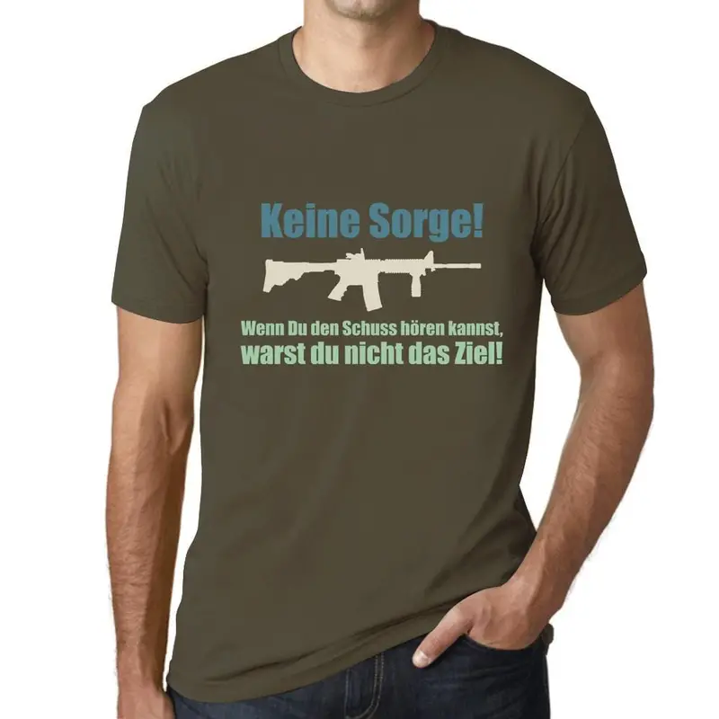 Men’S Graphic T-Shirt Keine Sorge Sniper Lustig Zocker Gamer Retro 90'S Soldat 
 Military Green Gift Idea 1