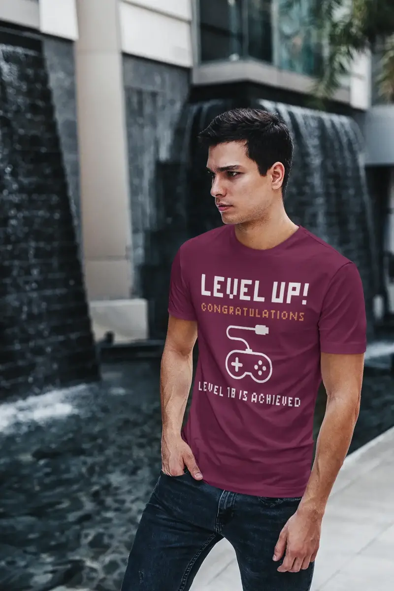 Men's Graphic T-Shirt Level Up! Level Achieved Gift Idea 2