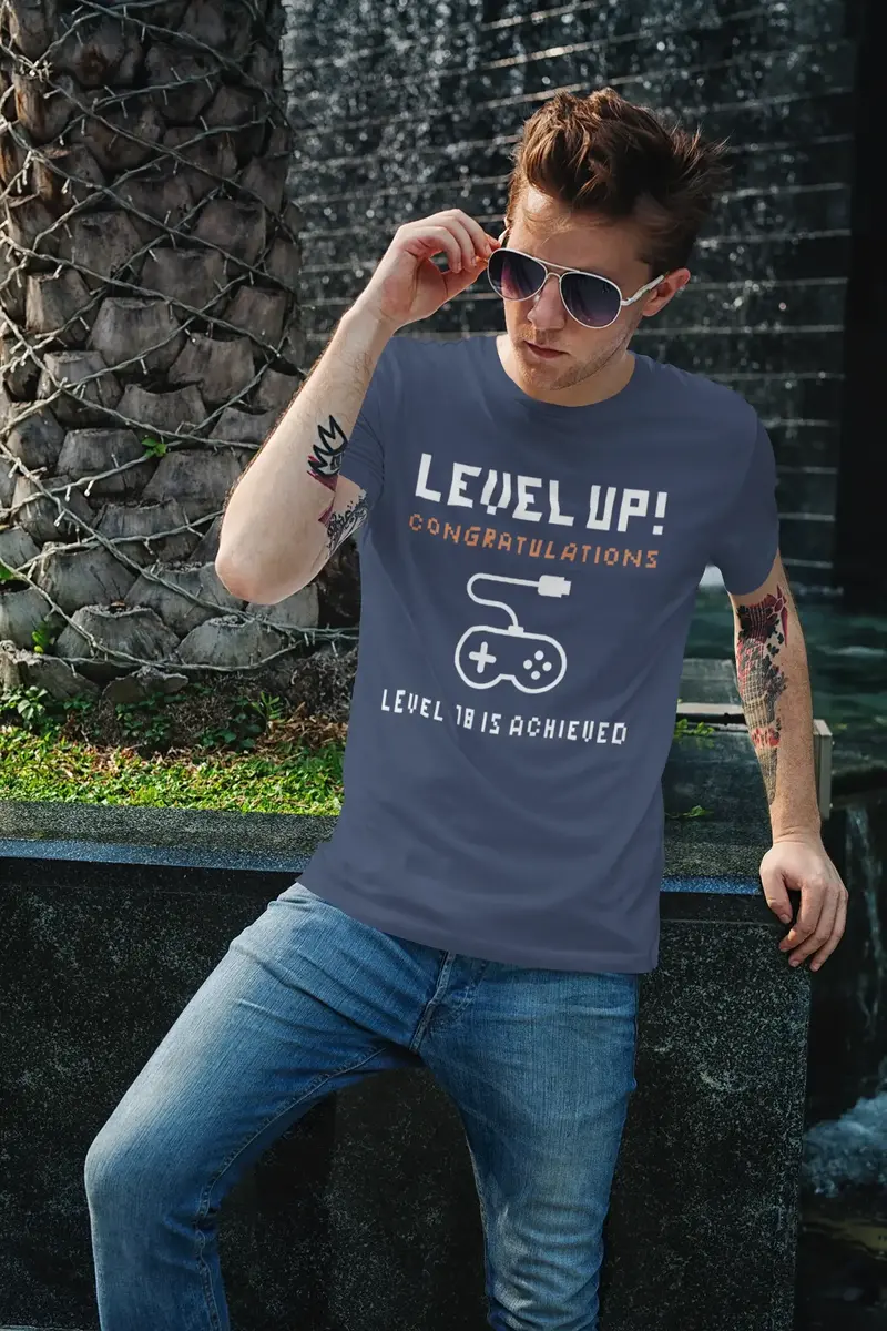 Men's Graphic T-Shirt Level Up! Level Achieved Gift Idea 3