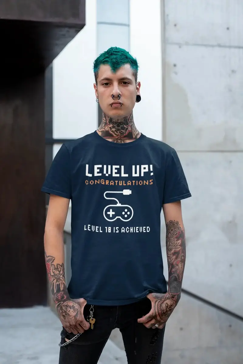 Men's Graphic T-Shirt Level Up! Level Achieved Gift Idea 4