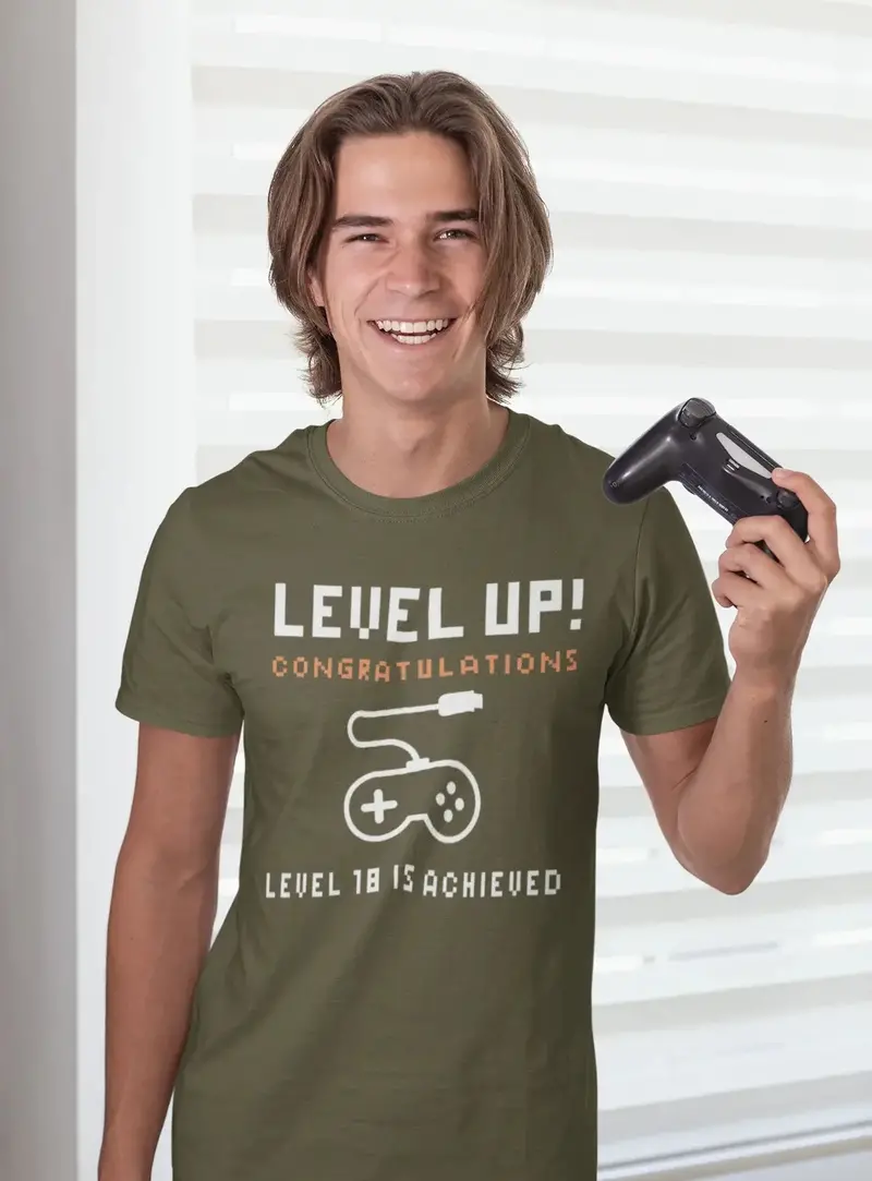 Men's Graphic T-Shirt Level Up! Level Achieved Gift Idea 6