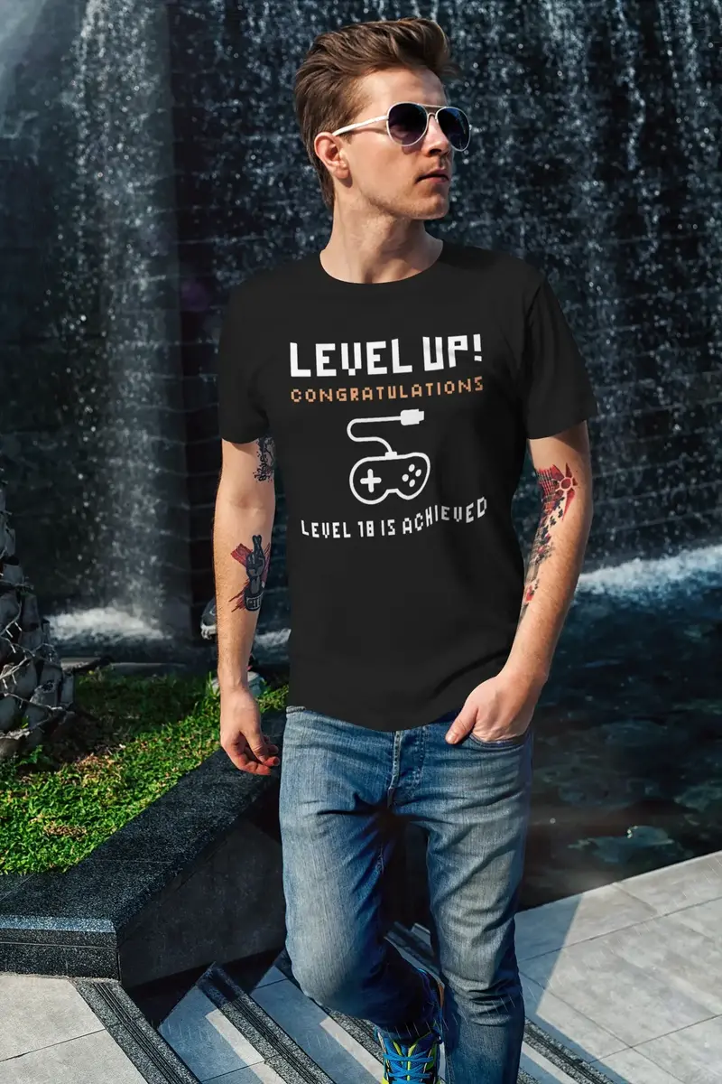 Men's Graphic T-Shirt Level Up! Level Achieved Gift Idea 7