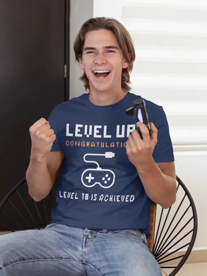 Men's Graphic T-Shirt Level Up! Level Achieved Gift Idea 8