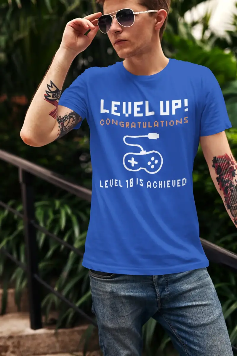 Men's Graphic T-Shirt Level Up! Level Achieved Gift Idea 9