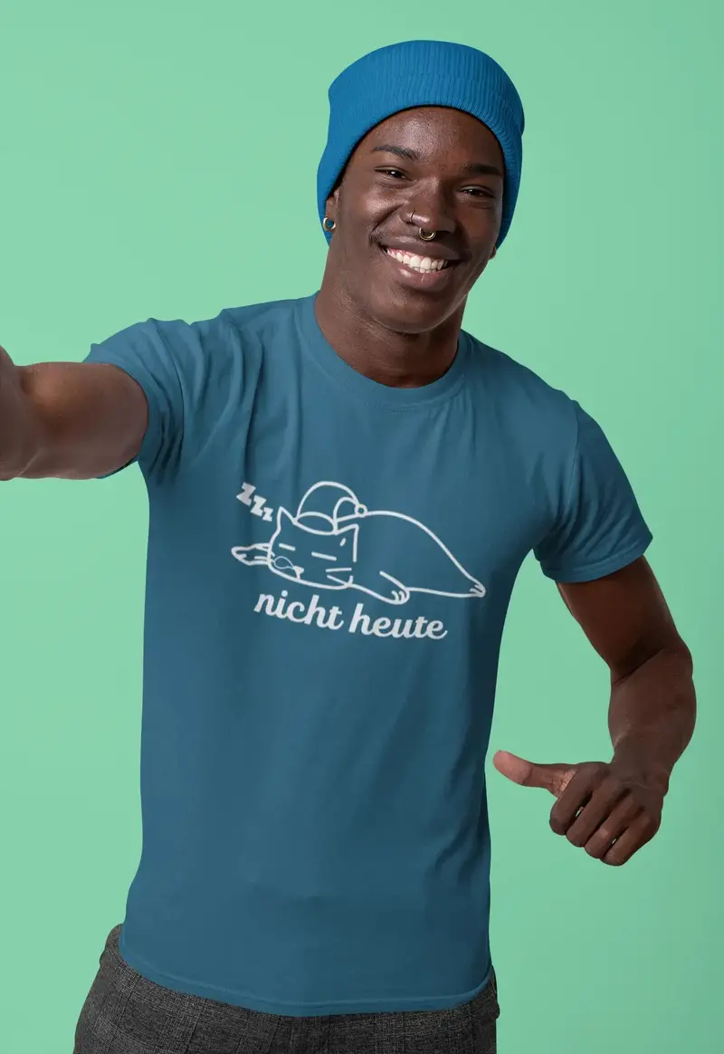 Men's Graphic T-Shirt Nicht Heute Katze Gift Idea 1