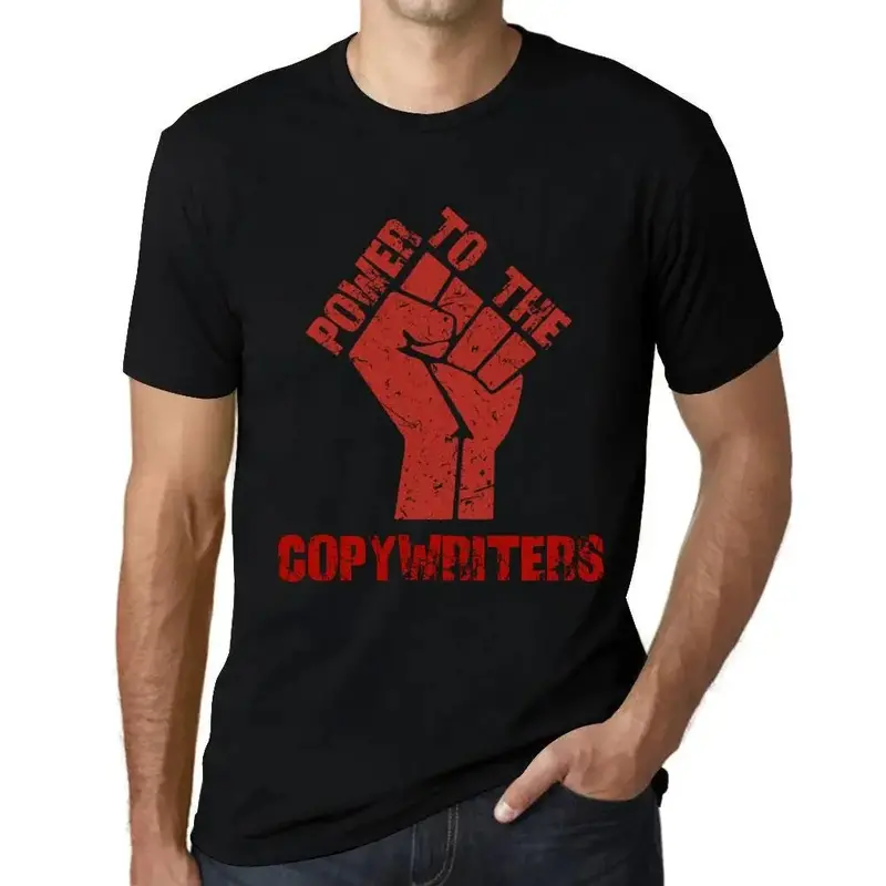 Men's Graphic T-Shirt Power To The Copywriters Eco-Friendly Limited Edition Short Sleeve Tee-Shirt Vintage Birthday Gift Novelty 1