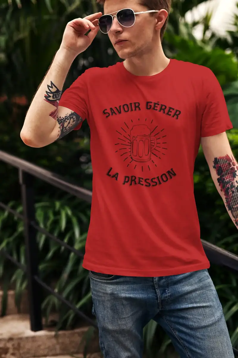 Men's Graphic T-Shirt Savoir Gérer La Pression Idea Gift 10