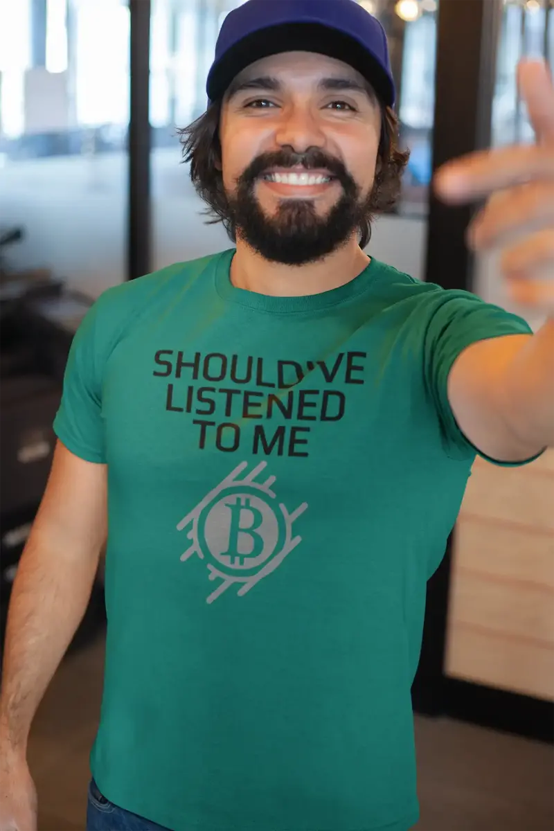 Men’S Graphic T-Shirt Should've Listened To Me Bitcoin T-Shirt Crypto Tee Traders Gift Idea Military Green Gift Idea 1
