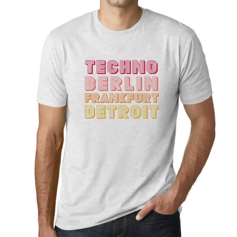 Men’S Graphic T-Shirt Techno Berlin Frankfurt Detroit Party Vintage White Gift Idea 1