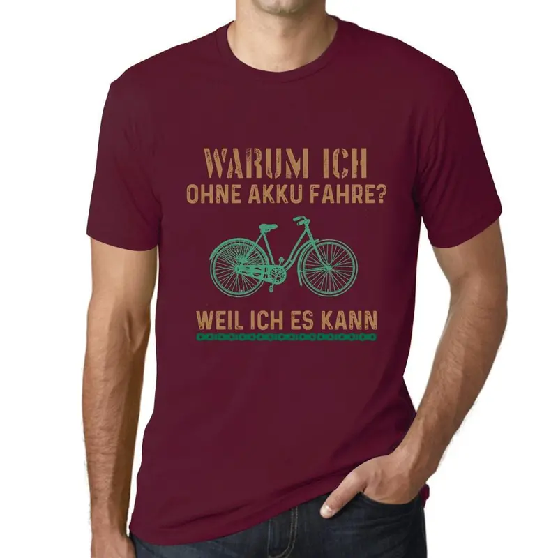 Men’S Graphic T-Shirt Warum Ich Ohne Akku Fahre Military Green Gift Idea 16