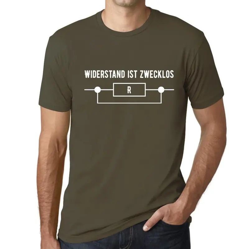 Men’S Graphic T-Shirt Widerstand Ist Zwecklos Lustige Military Green Gift Idea 11