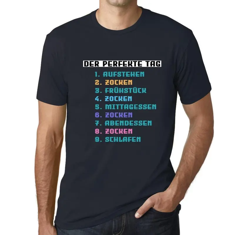 Men’s Military Green Gamer T-Shirt: ‘The Perfect Day’ — Funny Gaming Design