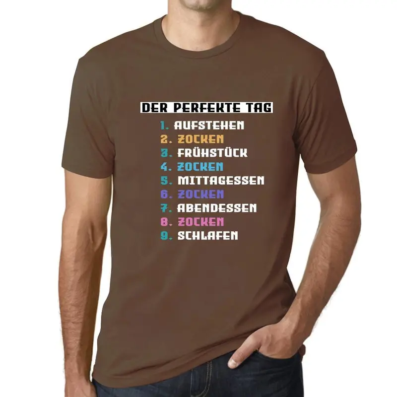 Men’s Military Green Gamer T-Shirt: ‘The Perfect Day’ — Funny Gaming Design