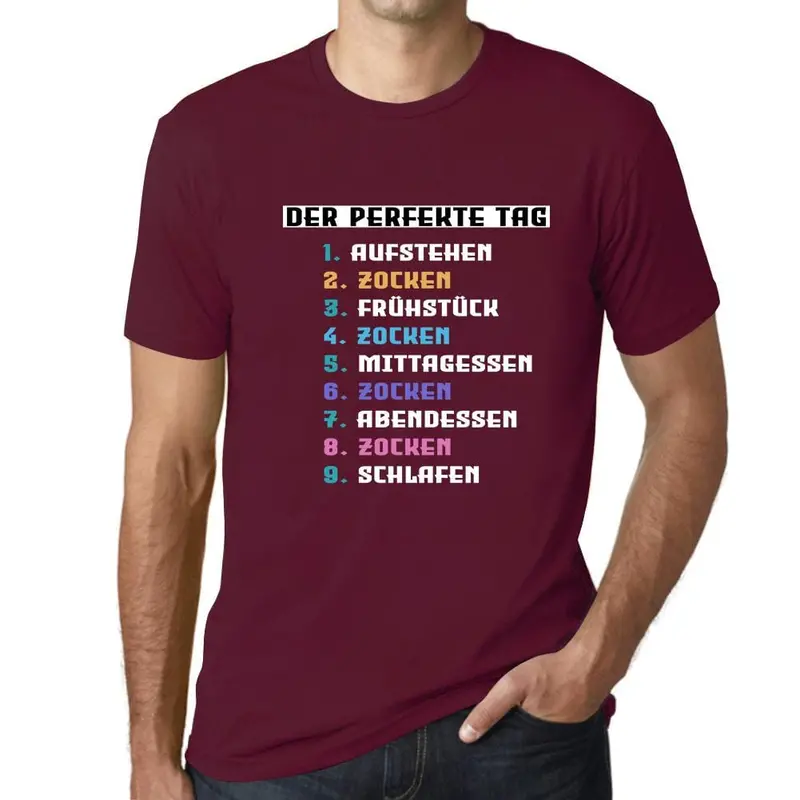 Men’s Military Green Gamer T-Shirt: ‘The Perfect Day’ — Funny Gaming Design