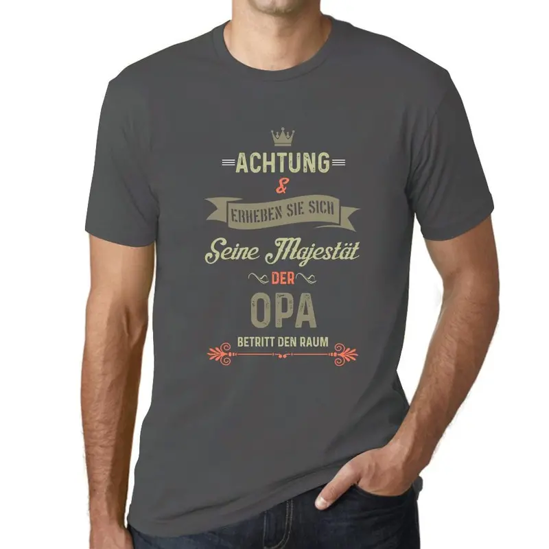 Men’s Military Green Grandfather Tribute Shirt: ‘His Majesty, Grandpa’ — Whimsical Royalty Theme