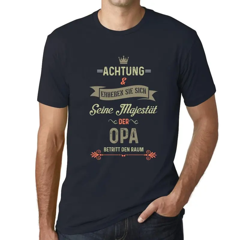 Men’s Military Green Grandfather Tribute Shirt: ‘His Majesty, Grandpa’ — Whimsical Royalty Theme