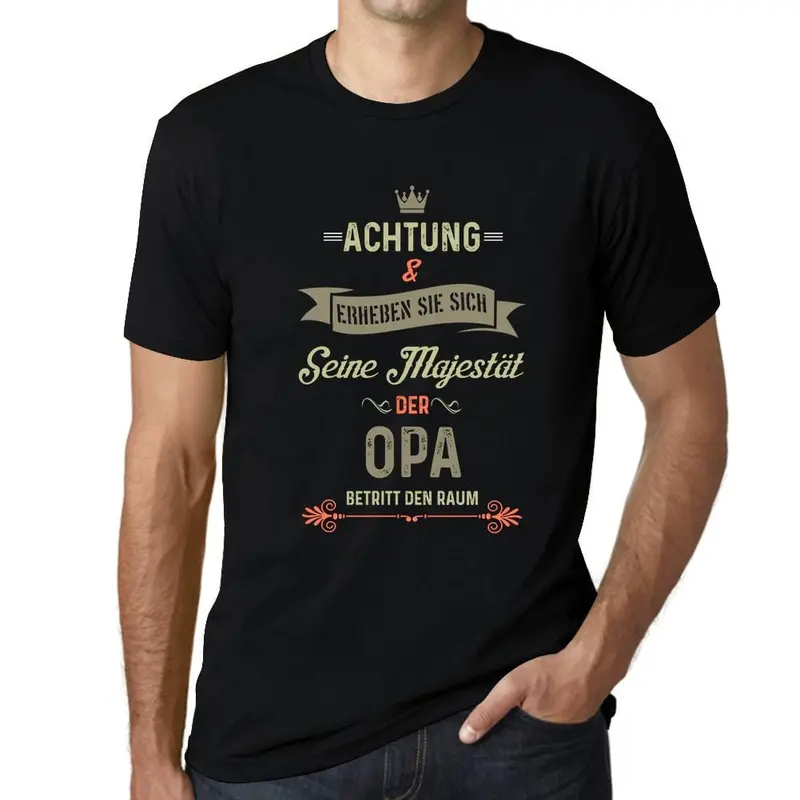 Men’s Military Green Grandfather Tribute Shirt: ‘His Majesty, Grandpa’ — Whimsical Royalty Theme