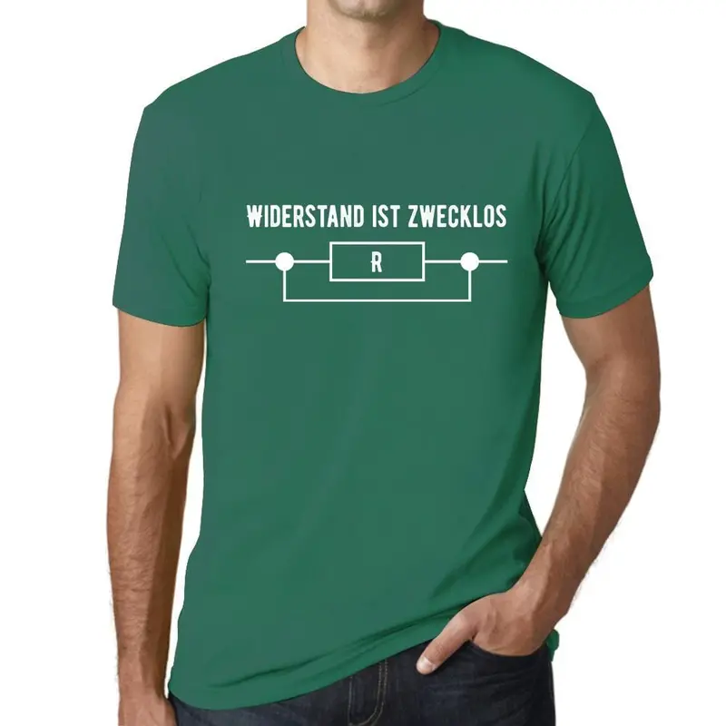 Men’s Military Green Sci-Fi Shirt: ‘Resistance Is Futile’ — Playful Pop-Culture Twist