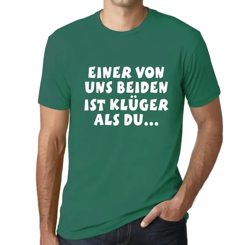 Men’s Military Green T-Shirt: ‘One of Us Is Smarter Than You’ — Playful Banter Style