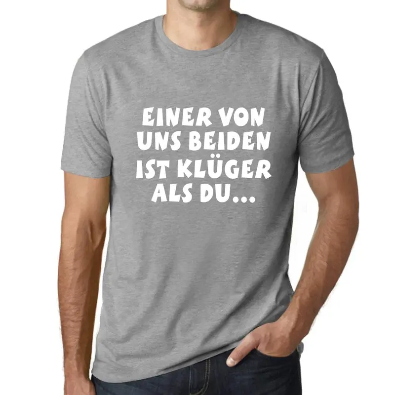 Men’s Military Green T-Shirt: ‘One of Us Is Smarter Than You’ — Playful Banter Style