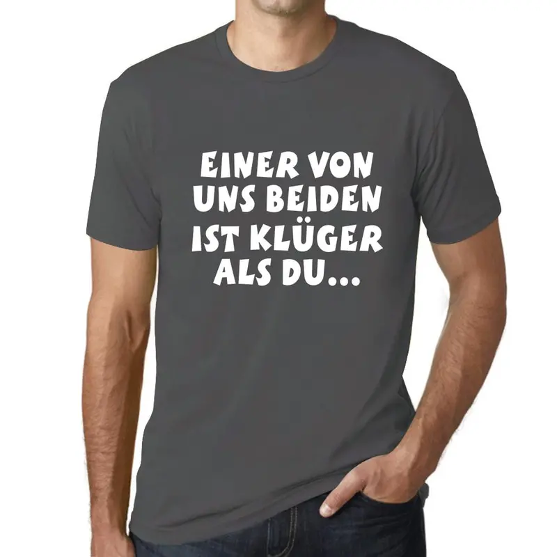 Men’s Military Green T-Shirt: ‘One of Us Is Smarter Than You’ — Playful Banter Style