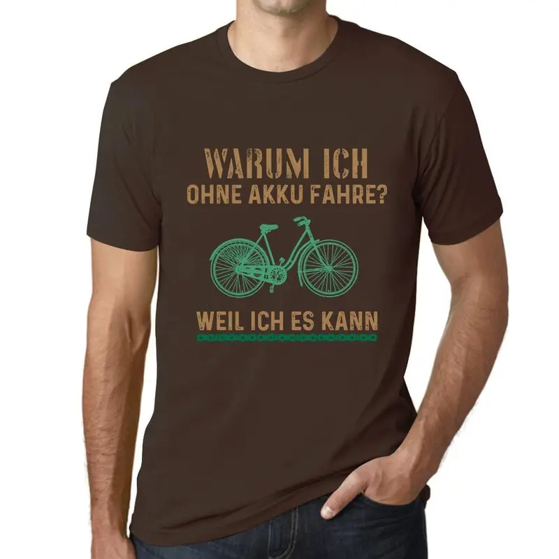 Men’s Military Green Tech-Humor Tee: ‘Why I Ride Without a Battery’