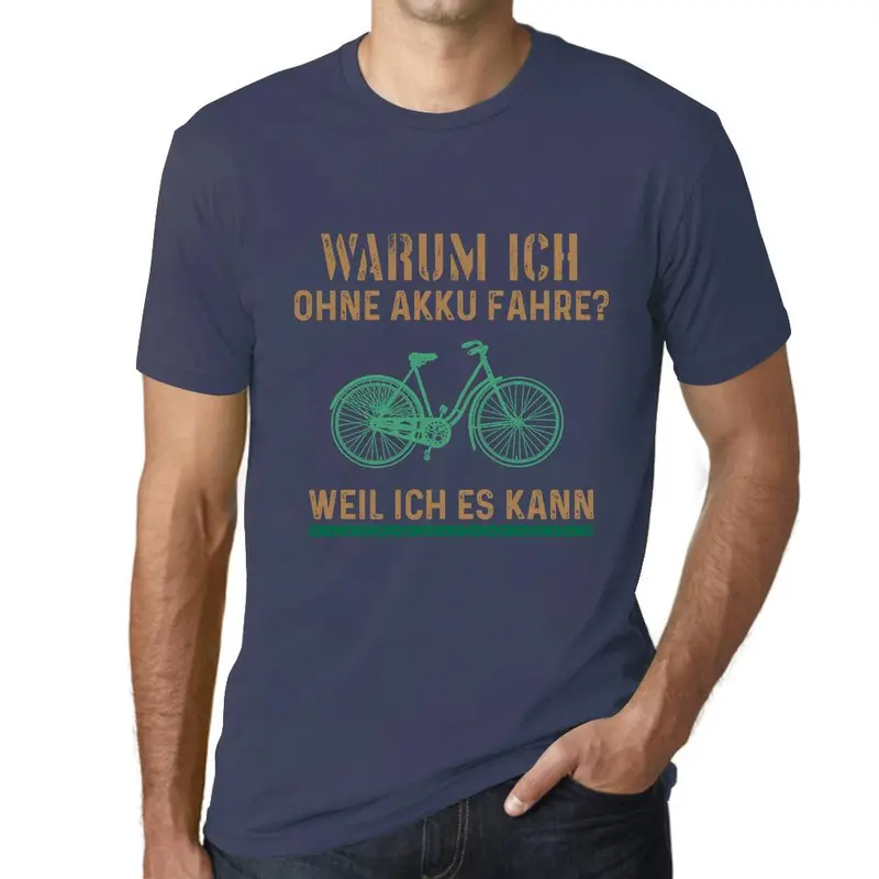 Men’s Military Green Tech-Humor Tee: ‘Why I Ride Without a Battery’