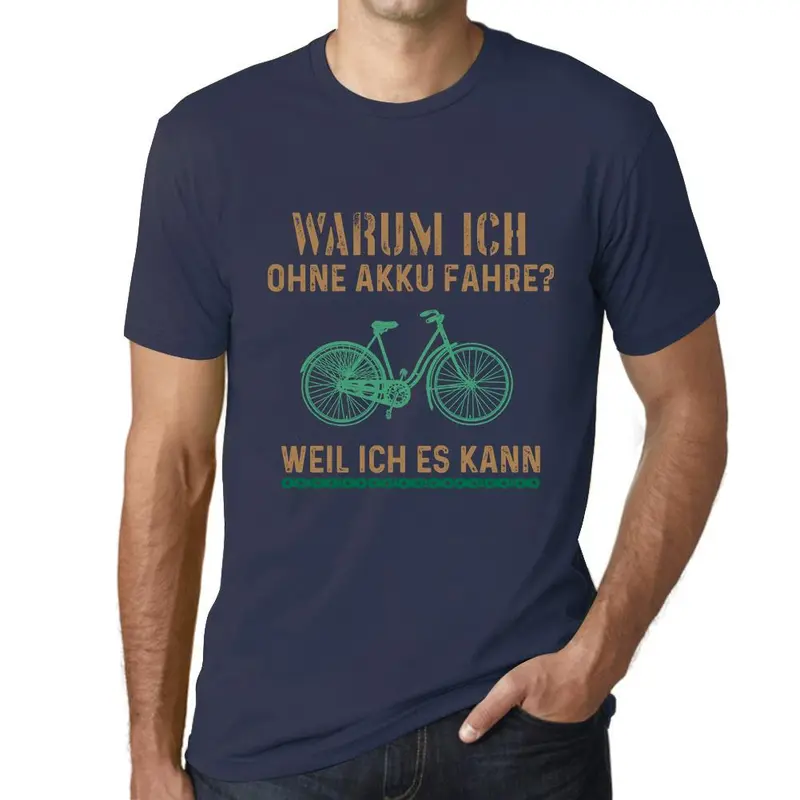 Men’s Military Green Tech-Humor Tee: ‘Why I Ride Without a Battery’