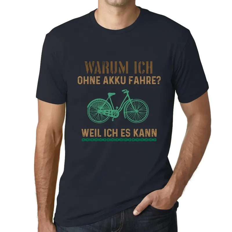 Men’s Military Green Tech-Humor Tee: ‘Why I Ride Without a Battery’