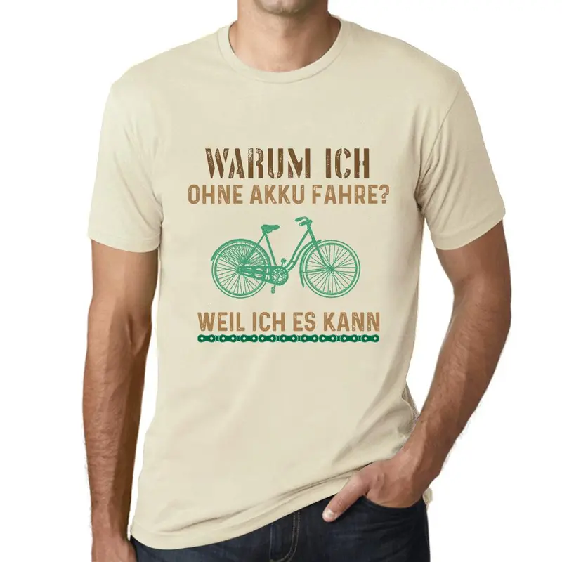 Men’s Military Green Tech-Humor Tee: ‘Why I Ride Without a Battery’