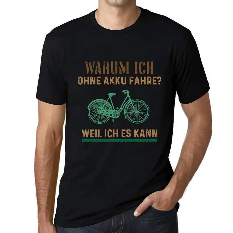 Men’s Military Green Tech-Humor Tee: ‘Why I Ride Without a Battery’